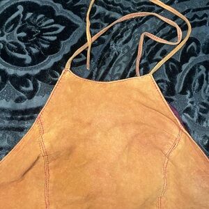 Passport Orange Suede Halter Top